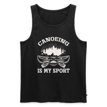Le canoë est mon sport Sportif Canoéiste - Débardeur bio Premium Homme - noir - Devant - Michal (187cm)