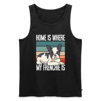Maison Bouledogue Français Rétro - Débardeur bio Premium Homme - noir - Devant - Michal (187cm)