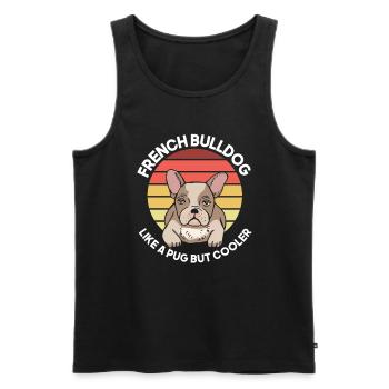 Bouledogue français rétro - Débardeur bio Premium Homme - noir - Devant - Michal (187cm)