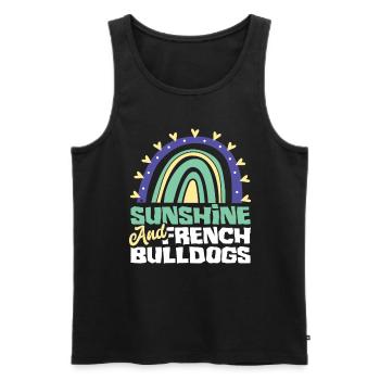 Boho arc-en-ciel soleil bouledogue français - Débardeur bio Premium Homme - noir - Devant - Michal (187cm)