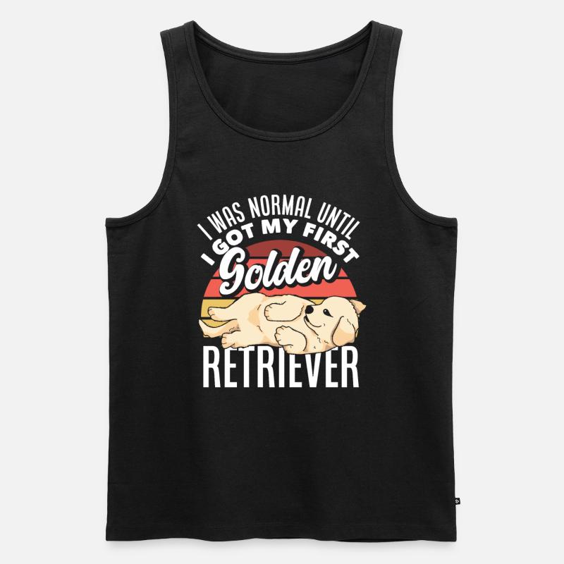 Golden Retriever - Männer Premium Bio Tank Top - Schwarz