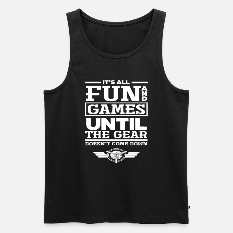 Pilot Spruch Piloten Geschenk - Männer Premium Bio Tank Top - Schwarz