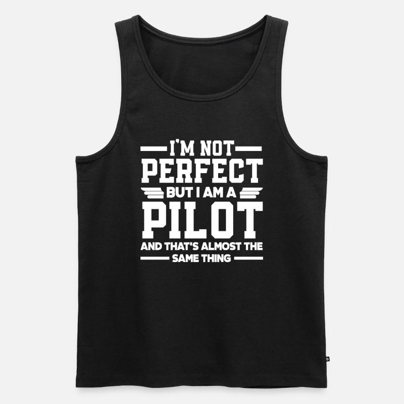 Pilot Lustiger Spruch Piloten - Männer Premium Bio Tank Top - Schwarz