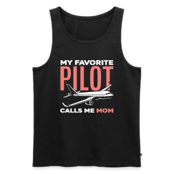 Piloten Mutter Mama Pilot - Männer Premium Bio Tank Top - Schwarz - Vorne - Michal (187cm)