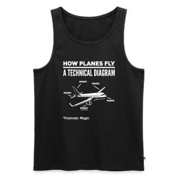 Pilot Airplane Aviator Pilots - Men's Premium Organic Tank Top - black - Front - Michal (187cm)