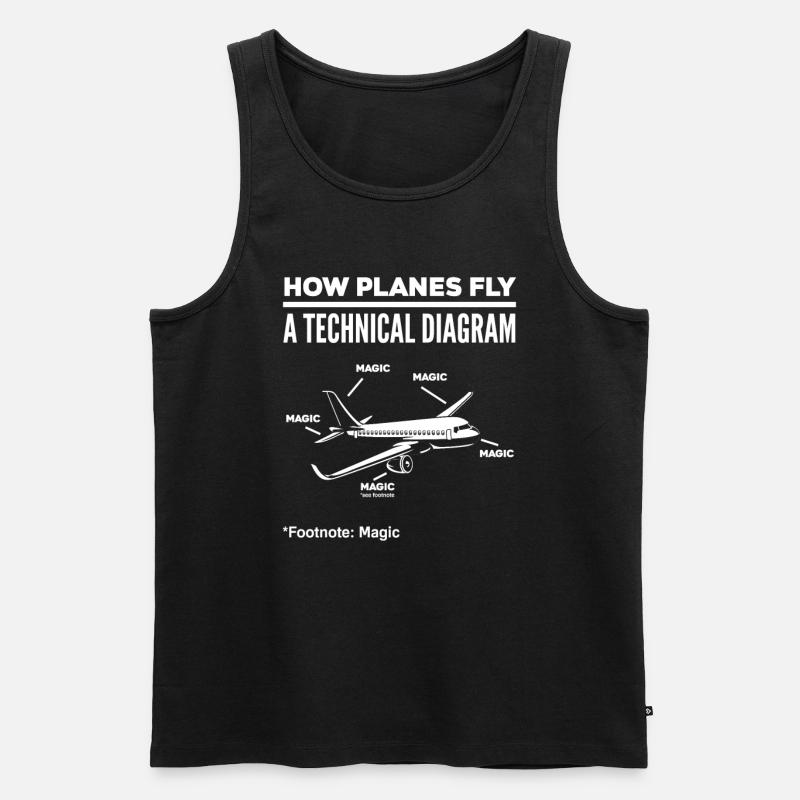 Pilot Flugzeug Flieger Piloten - Männer Premium Bio Tank Top - Schwarz