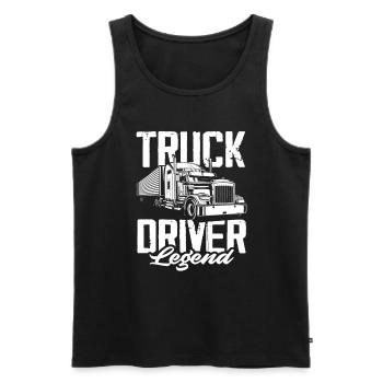 Truck driver legend - Men's Premium Organic Tank Top - black - Front - Michal (187cm)
