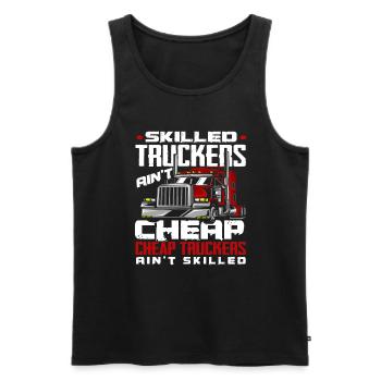 Truck Driver Logisitk Saying Gift Idea - Men's Premium Organic Tank Top - black - Front - Michal (187cm)