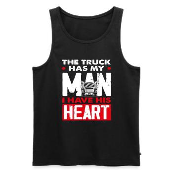 Truck Driver Heart Man Lovers - Men's Premium Organic Tank Top - black - Front - Michal (187cm)
