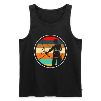 Bow Retro Archery Sport - Men's Premium Organic Tank Top - black - Front - AI Model Male 178 light (178cm)