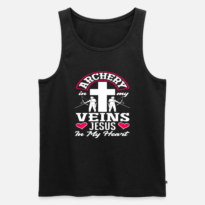 Jesus Bogen Christlich Bogenschießen - Männer Premium Bio Tank Top - Schwarz
