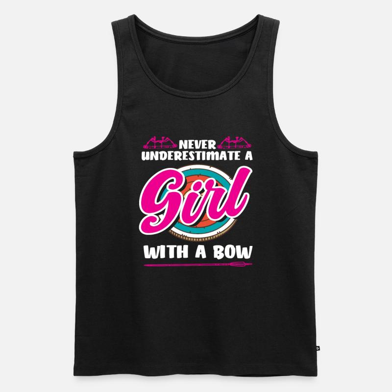 Bogen Mädchen Bogenschießen - Männer Premium Bio Tank Top - Schwarz