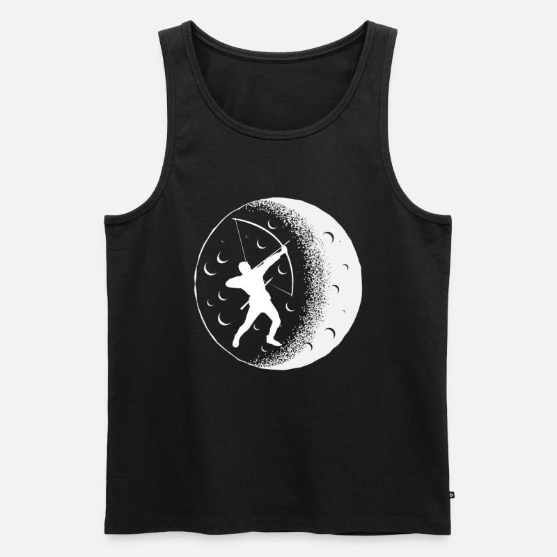 Bogen Mond Bogenschießen - Männer Premium Bio Tank Top - Schwarz