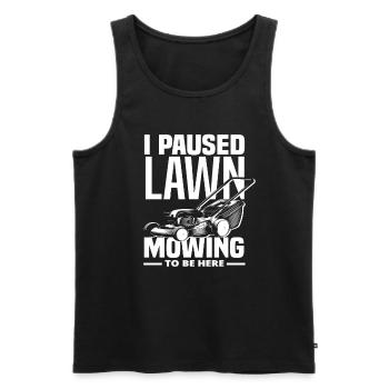 Landschaftsgärtner Rasen Mähen Pausiert - Männer Premium Bio Tank Top - Schwarz - Vorne - AI Model Male 178 light (178cm)