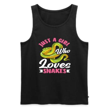 Girl Loves Snakes - Men's Premium Organic Tank Top - black - Front - Michal (187cm)