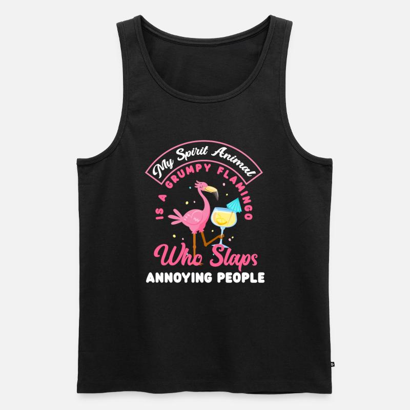 Flamingo Alkohol Spruch - Männer Premium Bio Tank Top - Schwarz