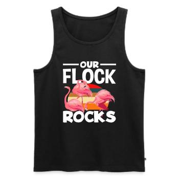 Flamingo Group Animals - Men's Premium Organic Tank Top - black - Front - AI Model Male 178 light (178cm)