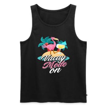 Flamingo Urlaub Modus An - Männer Premium Bio Tank Top - Schwarz - Vorne - Michal (187cm)