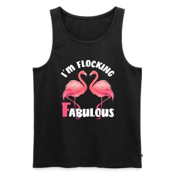 Flamingos - Männer Premium Bio Tank Top - Schwarz - Vorne - AI Model Male 178 light (178cm)