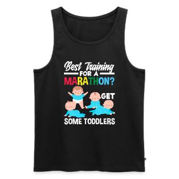 Bestes Training für einen Marathon? Hol dir ein - Männer Premium Bio Tank Top - Schwarz - Vorne - Michal (187cm)