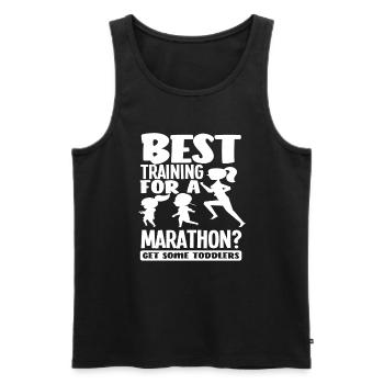 Best training for marathon? Get toddlers - Men's Premium Organic Tank Top - black - Front - AI Model Male 178 light (178cm)
