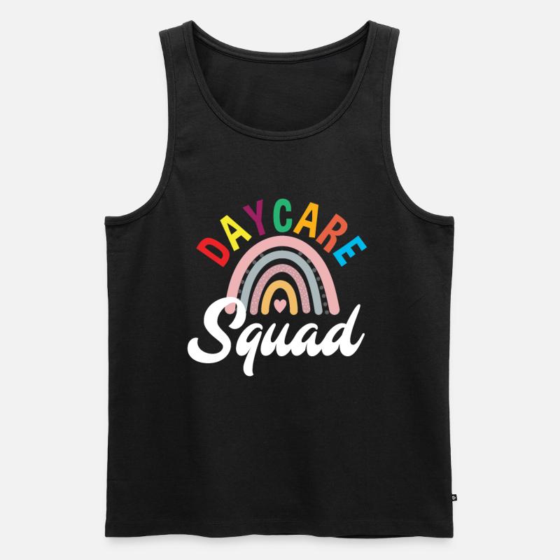 Kindergarten Squad Regenbogen - Männer Premium Bio Tank Top - Schwarz