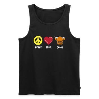 Highland Kuh Frieden Liebe Kühe - Männer Premium Bio Tank Top - Schwarz - Vorne - Michal (187cm)