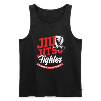 Jiu Jitsu Fighter Technique Over Strength - Men's Premium Organic Tank Top - black - Front - Michal (187cm)