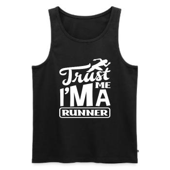 Trust me, I'm a runner - Men's Premium Organic Tank Top - black - Front - Michal (187cm)