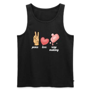 Peace Love Soap Making - Men's Premium Organic Tank Top - black - Front - Michal (187cm)