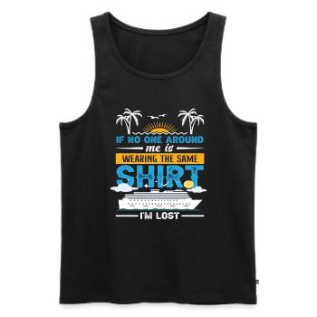 When no one around me wears the same shirt - Men's Premium Organic Tank Top - black - Front - Michal (187cm)