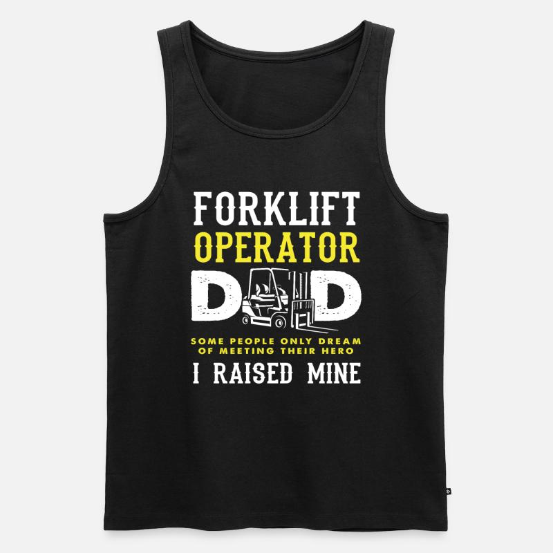 Gabelstaplerfahrer Papa Mein Held - Männer Premium Bio Tank Top - Schwarz