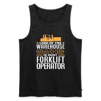 Gabelstaplerfahrer König des Lagers - Männer Premium Bio Tank Top - Schwarz - Vorne - AI Model Male 178 light (178cm)