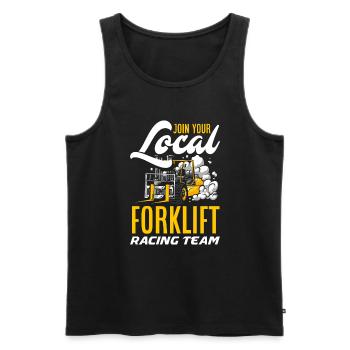 Trete Deinem Lokalen Gabelstapler-Rennteam Bei - Männer Premium Bio Tank Top - Schwarz - Vorne - AI Model Male 178 light (178cm)