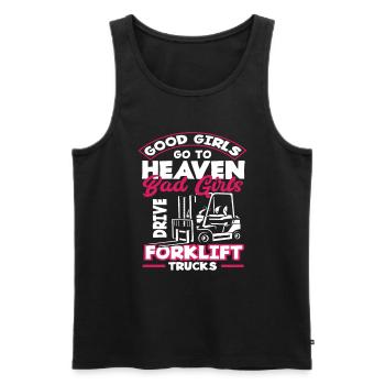 Good Girls Go To Heaven Bad Girls Drive Forklift - Männer Premium Bio Tank Top - Schwarz - Vorne - AI Model Male 178 light (178cm)