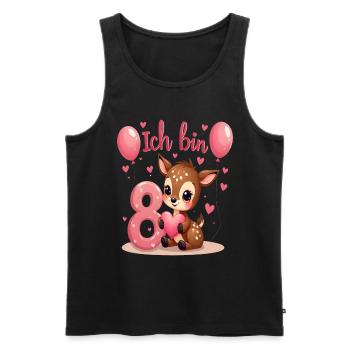 Sweet Deer J’ai 8 enfants 8ème anniversaire fille - Débardeur bio Premium Homme - noir - Devant - Michal (187cm)