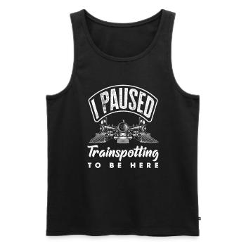 Ich Habe Trainspotting Pausiert - Männer Premium Bio Tank Top - Schwarz - Vorne - Michal (187cm)