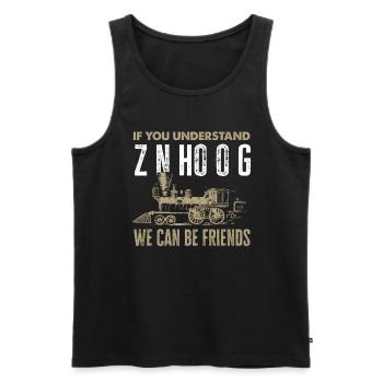 Zug Enthusiasten Freunde Eisenbahn Retro - Männer Premium Bio Tank Top - Schwarz - Vorne - Michal (187cm)