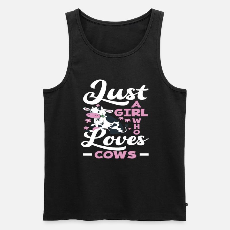 Ein Mädchen Das Kühe Liebt - Männer Premium Bio Tank Top - Schwarz