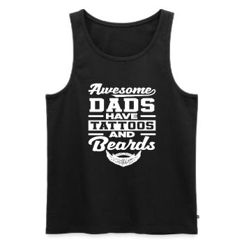 Großartige Väter Haben Tattoos Und Bärte - Männer Premium Bio Tank Top - Schwarz - Vorne - Michal (187cm)