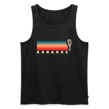Karaoke Retro Vintage Mikrofon - Männer Premium Bio Tank Top - Schwarz - Vorne - Michal (187cm)