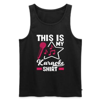 Das Ist Mein Karaoke Shirt - Männer Premium Bio Tank Top - Schwarz - Vorne - Michal (187cm)