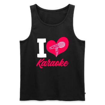 Ich Liebe Karaoke Mikrofon Herz - Männer Premium Bio Tank Top - Schwarz - Vorne - Michal (187cm)