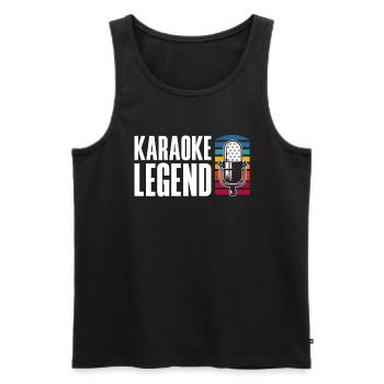 Karaoke Legend Microphone Retro - Men's Premium Organic Tank Top - black - Front - Michal (187cm)