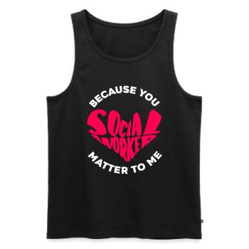 Because I care about you Social worker - Men's Premium Organic Tank Top - black - Front - Michal (187cm)