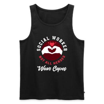 Not all heroes wear capes - Men's Premium Organic Tank Top - black - Front - Michal (187cm)