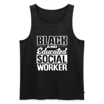Schwarz Und Gebildet Sozialarbeiter - Männer Premium Bio Tank Top - Schwarz - Vorne - AI Model Male 178 light (178cm)