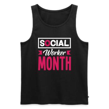 Appréciation du Mois des travailleurs sociaux - Débardeur bio Premium Homme - noir - Devant - Michal (187cm)