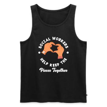 Social workers help keep the pieces together - Men's Premium Organic Tank Top - black - Front - Michal (187cm)
