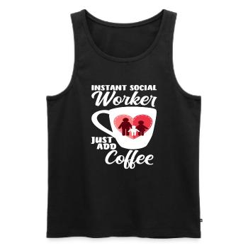 Instant Sozialarbeiter Einfach Kaffee - Männer Premium Bio Tank Top - Schwarz - Vorne - AI Model Male 178 light (178cm)